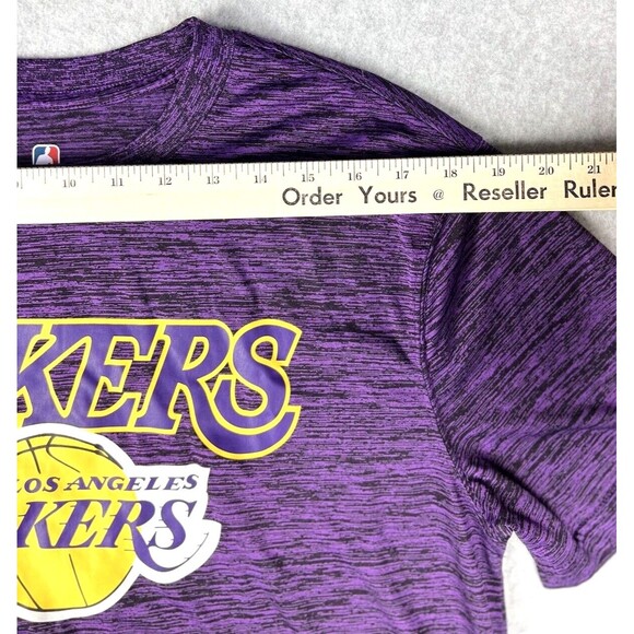 Los Angeles Lakers Shirt Purple NBA Short Sleeve Tee Basketball Game Team - Picture 4 of 13